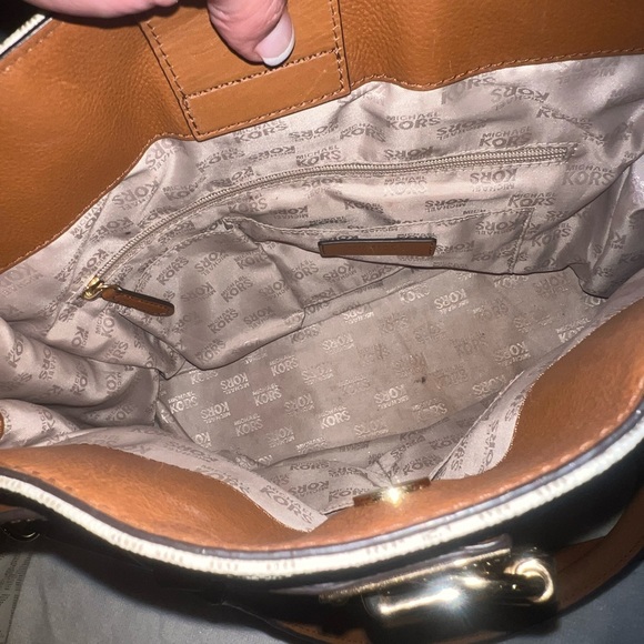 MICHAEL KORS… 3-Piece Purse Set… White, Gold, and Brown Leather…with MK Lock - Picture 9 of 13